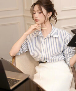 Áo sơ mi công sở cotton sọc